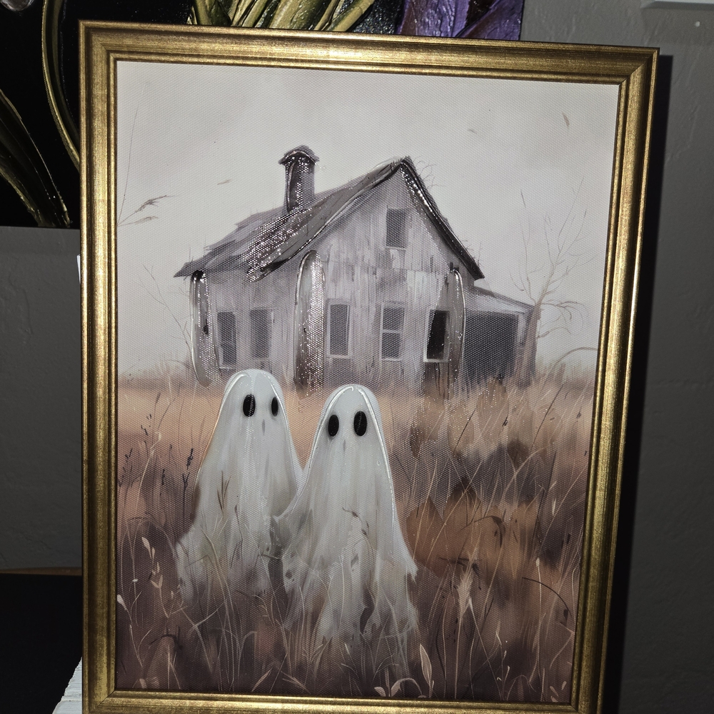 Ghost Farmhouse Frame 14x11 Pair Of Ghosts